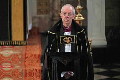 Justin Welby, arcebispo de Canterbury, durante a cerimônia na capela de Saint George.