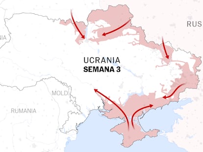 Los mapas de la guerra en Ucrania: la ofensiva rusa hasta el 13 de marzo