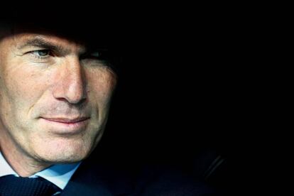 Zidane, durante el partido de Liga contra el Celta en el Bernabéu.