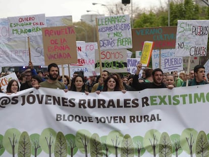 Manifestación para frenar la despoblación de la España vaciada.