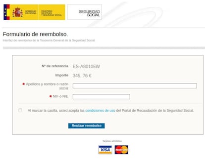 Página web fraudulenta suplantando la identidad de la Seguridad Social, solicitud de datos personales.