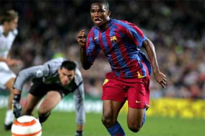 Eto&#39;o, en un ataque del Barça.