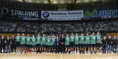 La plantilla del Joventut, a l'Olímpic.