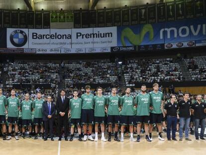 La plantilla del Joventut, a l'Olímpic.