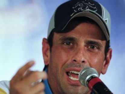 El l&iacute;der opositor Henrique Capriles, durante una rueda de prensa celebrada el pasado 9 de octubre.