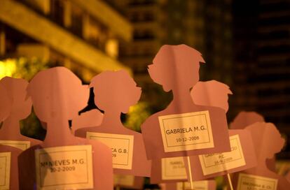 Manifestaci&oacute;n contra la violencia machista en 2009, en Valencia.