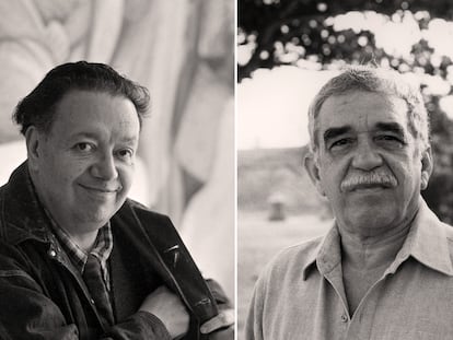 El muralista mexicano Diego Rivera y el escritor colombiano Gabriel García Márquez.