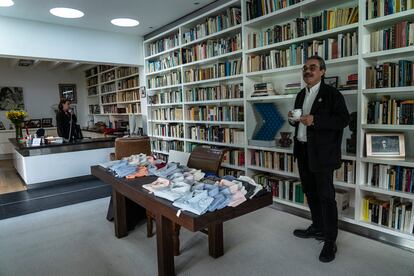 Gonzalo García, the writer’s grandson, inside the family library in Mexico City.