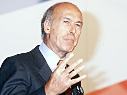 Valery Giscard d'Estaing, durante un acto en Vincennes en 1982.