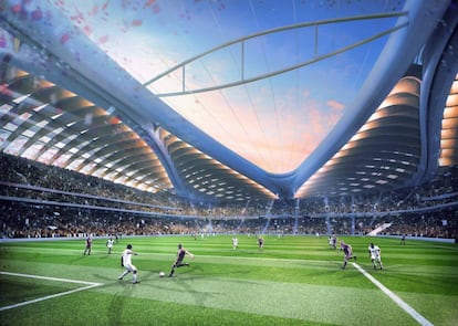 Embora a arquiteta anglo-iraquiana Zaha Hadid tenha morrido em 2016, sua gravadora oferecerá alguns de seus episódios mais gloriosos este ano. Começando com o estádio Al Wakrah, destinado a sediar a Copa do Mundo de 2022. Entre seus méritos, a capacidade de receber 40.000 espectadores. Identificamos outro: é com esta forma que muitos lembram de uma vagina enorme. Um triunfo considerável se pensarmos em um esporte associado à testosterona como futebol (em teoria a forma corresponde à vela de um dhow, barco típico de origem árabe).