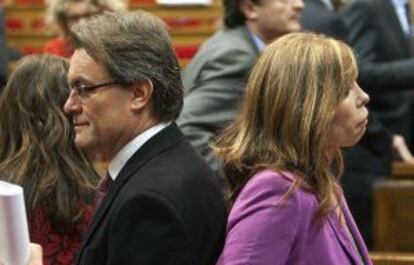 Artur Mas y Alicia S&aacute;nchez-Camacho, en un pleno parlamentario.