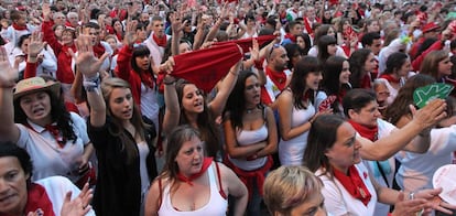 Protesta en Pamplona contra los abusos sexuales en los Sanfermines