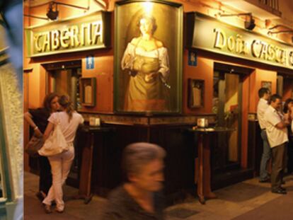 De izquierda a derecha, el Palacio de Congresos de Zaragoza, proyectado por Enrique Sobejano y Fuensanta Nieto; la taberna Doña Casta, en el barrio del Tubo, y el Gran Café, en la calle de Alfonso I.