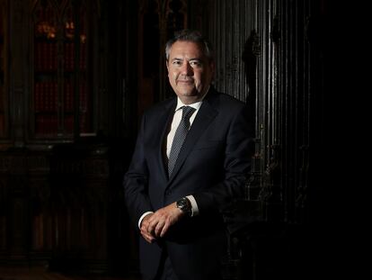 Juan Espadas, el pasado jueves en la biblioteca del Senado.