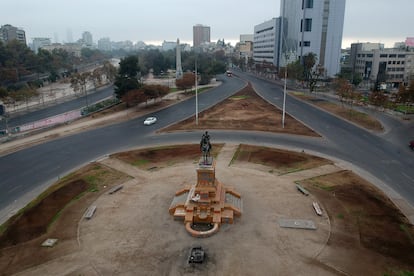 Plaza Italia, en Santiago (Chile), en marzo de 2020.