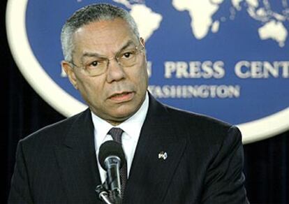 El secretario de Estado norteamericano, Colin Powell, ayer en una conferencia de prensa en Washington.