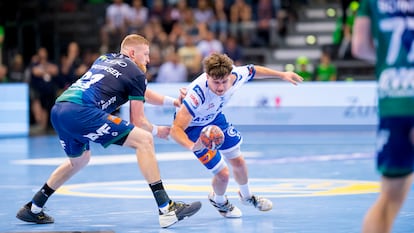 Jan Gurri durante el partido de semifinal de la Liga Europa entre el Granollers y el Göppingen, este sábado.