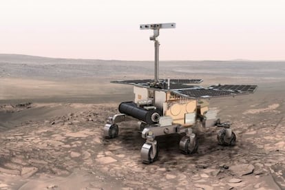 Ilustración del vehículo de la misión Exomars de la Agencia Eurpea del Espacio.