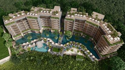 Recreación del proyecto residencial Distrito Xcalacoco Beach en México, de TM Grupo Inmobiliario. Imagen cedida por la empresa.