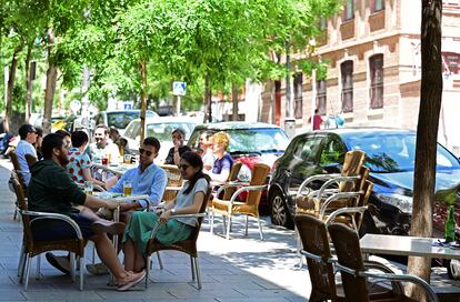 Terrazas de bares en el madrileño barrio de Lavapiés.