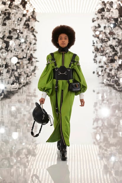 La afrodescendiente madrileña África Mina, en el centenario de Gucci, en 2021