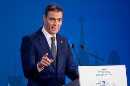 El presidente del Gobierno, Pedro Sánchez, clausura la XV edición del foro internacional 'Spain Investors Day', el jueves en Madrid.