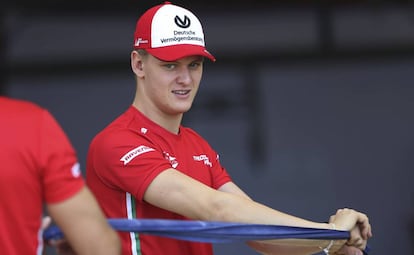 Mick Schumacher, en el circuito Yas Marina de Abu Dhabi.