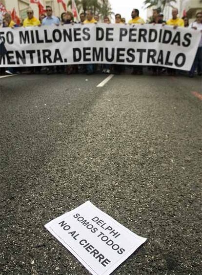 Manifestación contra el cierre de Delphi