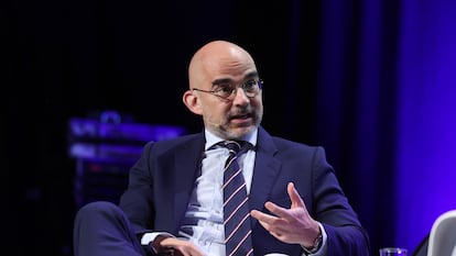 El presidente ejecutivo de PRISA Media, Carlos Núñez, durante su intervención en el foro 'Transformar empresas, Mejorar el mundo'.