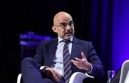 El presidente ejecutivo de PRISA Media, Carlos Núñez, durante su intervención en el foro 'Transformar empresas, Mejorar el mundo'.