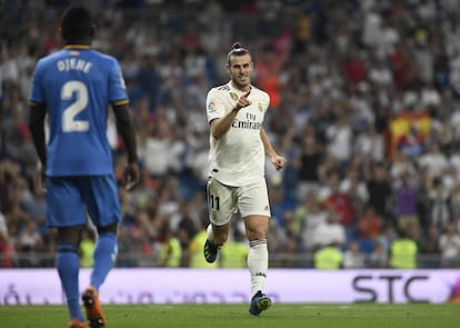 Bale celebra la consecución del segundo gol del Real Madrid.