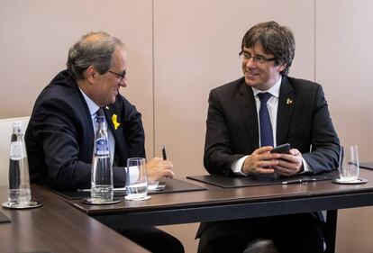 Quim Torra i Carles Puigdemont a Waterloo.