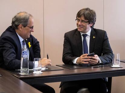 Quim Torra i Carles Puigdemont a Waterloo.