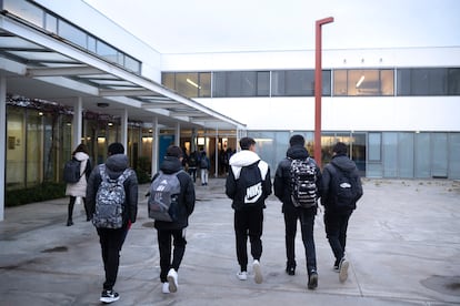 Estudiantes en el instituto Alejandría de Tordesillas, Valladolid, la semana pasada.