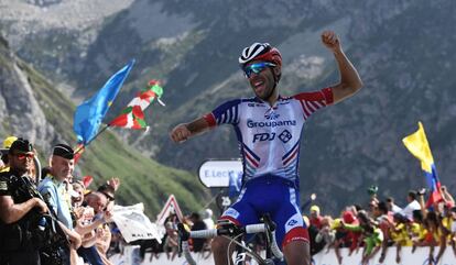 Thibaut Pinot, tras ganar en el Tourmalet.