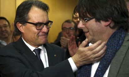 Mas y Puigdemont, este sábado.