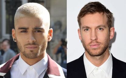 Los artistas Zayn Malik, a la izquierda, y Calvin Harris.