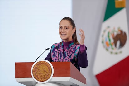 La presidenta de México, Claudia Sheinbaum, en una conferencia de prensa.