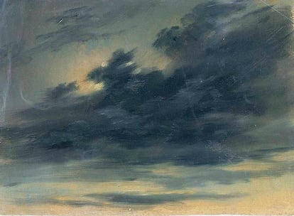 <i>Cielo nuboso gris con luna</i>, 1823.