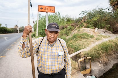 Don Mauricio Mamani es el celador de una de las comunidades de aguas de Azapa, el sistema por el cual a través de diferentes canales llega el agua a cada finca.