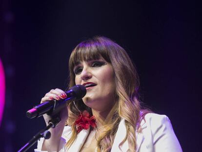 Rozalén, ayer, en el Wizink Center de Madrid.