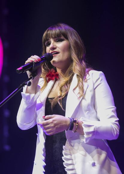 Rozalén, ayer, en el Wizink Center de Madrid.