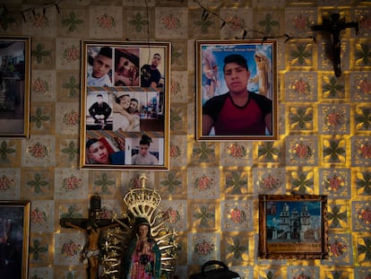 Altar para Ósman Miranda, uno de los migrantes asesinados en Camargo (Tamaulipas) en enero de 2021.