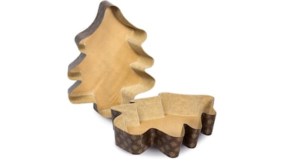 Vista de los dos moldes de Navidad para hacer tartas con forma de árbol.