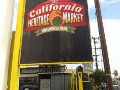 Cartaz de boas vindas da feira California Heritage Market.