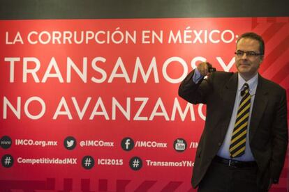 El director del Imco, durante la presentación