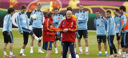 Del Bosque, en un entrenamiento de la selección.