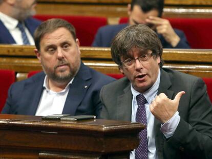 Carles Puigdemont i Oriol Junqueras.