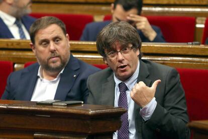 Carles Puigdemont i Oriol Junqueras.