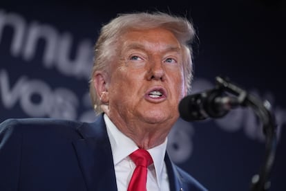 Donald Trump en Suiza, este miércoles.